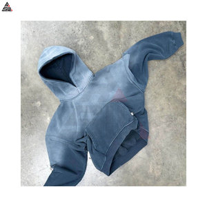 Ensemble jogging et sweat à capuche unisexe en molleton 100 % coton délavé à l'acide pour homme, avec logo personnalisé sur le devant, survêtement d'hiver léger de haute qualité - Product Image 3