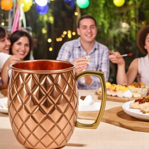 Vente en gros de mules de Moscou en cuivre de luxe mules écologiques en métal design pour boire mug martelé - Product Image 2
