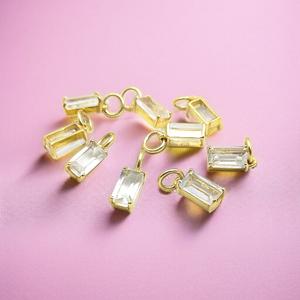 Wholesale Baguette Cut Clear <b>Quartz</b> Gemstone Charm Pendant | 925 Silver <b>Jewelry</b> - Product Image 6