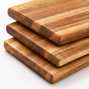 Tabla de servir rectangular de madera de acacia natural con borde curvo para <span class=keywords><strong>tapas</strong></span>, quesos y aperitivos en la cocina - Product Image 4