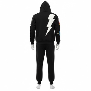 Custom Logo Spring Y2K Star Graphic Hooded Hoodie and <b>Flared</b> <b>Sweatpants</b> Two Piece Heavyweight Fleece Streetwear Tracksuit Men - Product Image 4