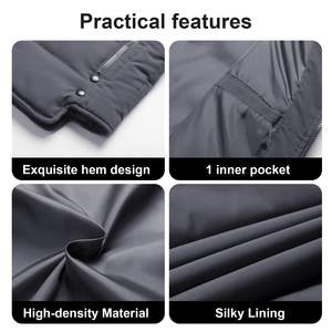 เสื้อกั๊กผู้ชายสำหรับฤดูหนาว แบบลำลอง คอตั้ง บุใยสังเคราะห์ อุ่นสบาย ติดกระดุม ไม่มีแขน - Product Image 6