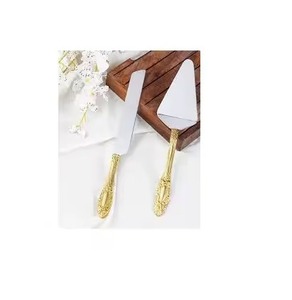 Stainless Steel & Brass Cake Knife and Server Set High Quality New Design Parties Use Brass Cake Knife and Server - Product Image 1