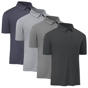 เสื้อโปโลเทนนิสแขนสั้นสำหรับผู้ชายเสื้อคอตตอนโพลีเอสเตอร์สีล้วนแห้งเร็วสำหรับผู้ชาย - Product Image 5