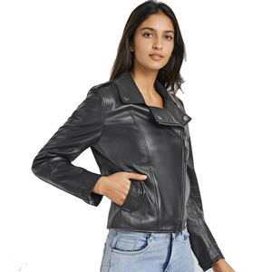 Veste en cuir véritable pour femmes personnalisée | Vêtements d'extérieur de qualité supérieure pour dames | Manteau de mode Slim Fit | Fournisseur en gros OEM ODM - Product Image 1