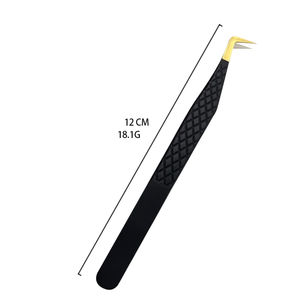 Pinzas para extensiones de pestañas postizas antideslizantes de sujeción fuerte para bota rosa de 90 grados, pinzas para pestañas de gran volumen con punta de fibra de precisión - Product Image 5