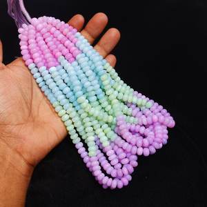 <b>Opal</b> Multicolor Shaded Smooth Rondelle Beads 8-9mm Pink Blue Green Purple Gemstone Strand for Necklace <b>Bracelet</b> Jewelry 2026 - Product Image 1