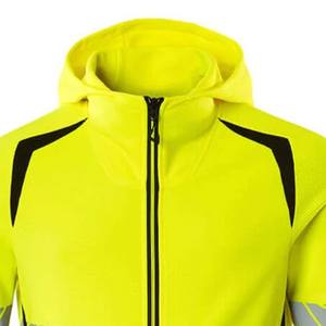Sudadera de seguridad reflectante de alta visibilidad, ropa de trabajo fluorescente con cremallera, uniforme de construcción para exteriores, sudadera para trabajadores de la carretera - Product Image 4