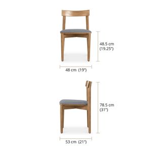 Kalina เก้าอี้รับประทานอาหารที่ทันสมัยไม้สักแข็งพร้อมที่นั่งนุ่มทำจากไม้ธรรมชาติสำหรับบ้านโรงแรมหรือวิลล่า - Product Image 4
