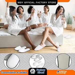 Nidy Disposable Spa <b>Slippers</b> Hygienic <b>Travel</b>-friendly Salon Footwear for Hotels & Guests for Beauty & Personal Care - Product Image 4