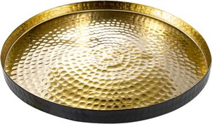 Plateau rond en métal martelé Plateau décoratif et de service pour la maison, l'hôtel et les cadeaux - Product Image 2