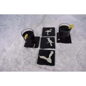 Posavasos de mármol con diseño de pájaros Accesorios para bebidas - Product Image 2