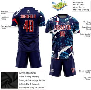 Conjunto de camiseta de fútbol personalizado, secado rápido, función sublimada, servicio OEM de la fábrica, logotipo personalizado, número de nombre, rápido en todo el mundo - Product Image 3