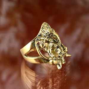 Bijoux en gros artisanat en laiton Vintage tête d'éléphant solide bague en laiton ornements approvisionnement direct d'usine - Product Image 2