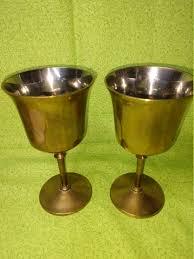 Gobelet élégant en laiton pour la maison, les hôtels, verres et verres de table, couleur argent, design moderne, argent et laiton plaqué or - Product Image 3