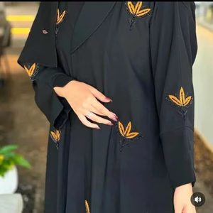 ชุดอาบายาแบบอิสลามเปิดด้านหน้าสำหรับชุดกิโมโนสไตล์สุภาพชุดเดียวแขนติดลูกปัดแบบใหม่หรูหรามีกระดุมด้านหน้า - Product Image 6