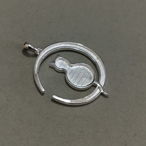 925 argent Sterling chat croissant de lune pendentif paramètres 18K plaqué or lait maternel bijoux résultats composants bonne cendres résine - Product Image 3