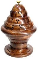 ARTISTIC CRAFTS Ensemble brûleur d'encens vintage en bois et métal – Pour Bakhoor, bougies chauffe-plat et huiles essentielles, taille/forme personnalisable