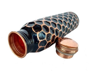 Botella de agua potable directa de cobre con corte de diamante negro de alta calidad, para agua hirviendo - Product Image 5