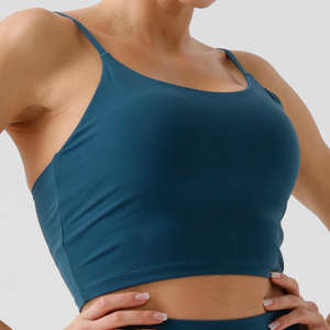 2025 personnalisé femmes Sport Yoga soutien-gorge Fitness débardeur haute qualité sans couture soutien-gorge tissu tissé courte longueur avec Logo avant - Product Image 5