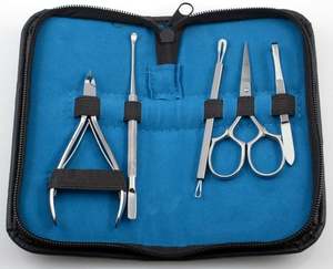 Kit d'outils de manucure de salon de manucure de luxe en acier inoxydable professionnel avec boîte de 5 comprend un ensemble de pédicure coupe-cuticules Nipper - Product Image 2