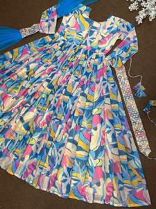 DESIGNER ALPA PATEL PARTY WEAR ROBE IMPRIMÉE EN GEORGETTE LOURDE - Product Image 5