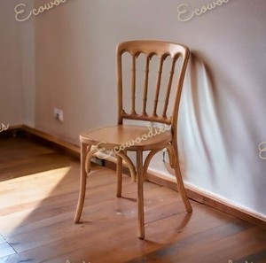 Asiento tapizado clásico con respaldo alto, patas de madera, silla con marco de madera para comedor, restaurante, sillas de comedor elegantes - Product Image 5