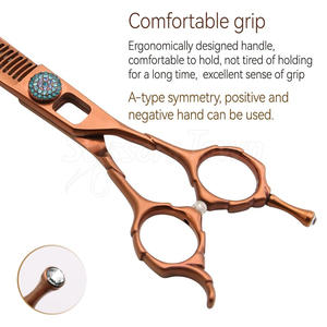 Ciseaux amincissants de toilettage pour animaux de compagnie à poignée ergonomique pour les toiletteurs lames tranchantes pour réduire facilement l'épaisseur des poils d'animaux - Product Image 5