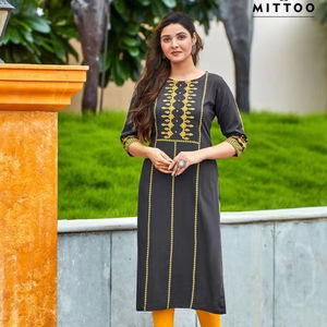Kurtis Mittoo Saayra de Rayón Pesado, Reversible, Corte Holgado, para Todas las Temporadas, al por Mayor, Estilo Indio-Pakistaní, Elegante y Moderno para Boutique - Product Image 1