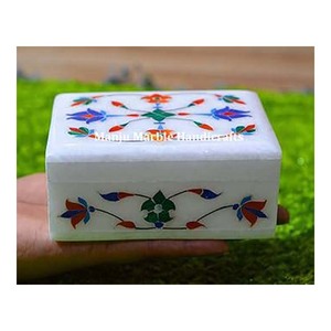 Precioso hermoso personalizado con incrustaciones de piedras preciosas duradero hecho a mano Floral arte diseño joyería caja de regalo - Product Image 2