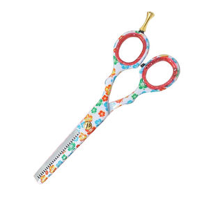 Ciseaux amincissants de coiffeur à motif floral vente en gros de ciseaux amincissants de beauté à lames tranchantes et durables avec logo - Product Image 6