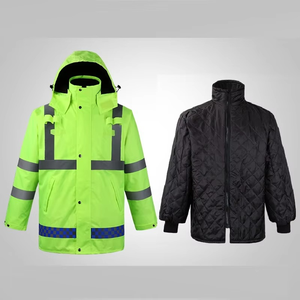 Veste d'hiver en coton polyester imperméable pour hommes Veste de sécurité réfléchissante détachable Vêtements en gros pour les travailleurs - Product Image 3