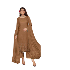 QUALITÉ SUPÉRIEURE DERNIÈRE 2024 DESIGNS CASUAL PAKISTANI VÊTEMENTS D'HIVER ROBES SHALWAR KAMEEZ LILEN ROBES TOP EXIGEANT TRADITIONNEL - Product Image 4
