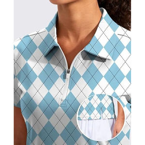 Vente en gros de polos de sport à manches courtes à motifs pour femmes, polos de golf de haute qualité à bas prix - Product Image 4