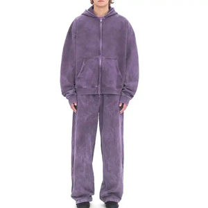 Conjunto Deportivo de Sudadera con Capucha y Pantalones Jogger de Felpa de Algodón de Primera Calidad para Hombre, Ropa Deportiva de Moda Urbana para Invierno, Venta al por Mayor ODM - Product Image 3