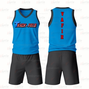 Pista de pista y campo Uniforme personalizado Venta directa de fábrica Ropa deportiva Uniformes de pista transpirables Top y pantalones cortos Vafir - Product Image 3