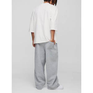 2026 Wholesale Custom Logo Streetwear <b>Men's</b> Cotton Washed Oversized Jogger Pants Casual Baggy <b>Wide</b> <b>Leg</b> <b>Trousers</b> - Product Image 5