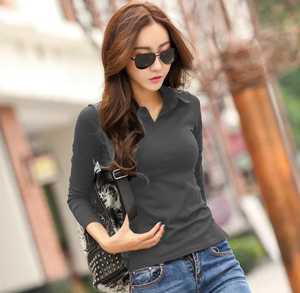 <b>Women's</b> 100% Cotton <b>Polo</b> T-<b>Shirt</b> <b>Long</b> <b>Sleeves</b> OEM Custom Jersey Casual Style High Quality - Product Image 5