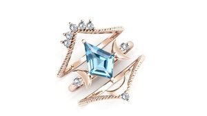 Kite Cut Sky Blue Topaz Engagement <b>Ring</b> <b>925</b> Sterling <b>Silver</b> Classic Gemstone Wedding <b>Ring</b> Elegant Party Jewelry Gift for Women - Product Image 3