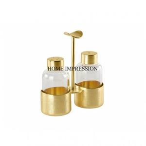 Ensemble de 4 ustensiles de cuisine design de fantaisie uniques couleur argent brillant poli et cuivre fini antique - Product Image 2