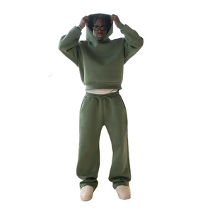 Conjunto de Sudadera y Pantalones Deportivos para Hombre, Tallas Grandes, con Logotipo Personalizado, de Alta Calidad, Ligeros, con Cierre de Cordón, Lisos - Product Image 1