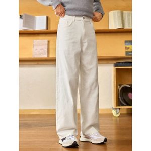 Jean droit pour homme tendance, style vintage, beige délavé, coupe large, écologique, respirant, style streetwear, taille 26 - Product Image 2