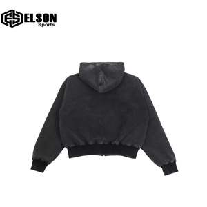 New Arrival Oversized Men Clothing 100% Cotton Heavyweight <b>Zip</b> up Hoodies 3D Puff Printing Zipper Hoodie - Product Image 4