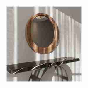 Venta caliente con precio razonable hecho a mano espejo largo marco de madera redondo fabricante y exportador de la India con alta calidad - Product Image 6