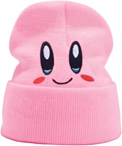 Cute Kirby Winter <b>Beanie</b> Y2K <b>Slouch</b> Cartoon Kidby Slouchy Knitted <b>Beanie</b> Hat Ribbed Lining Cuffed <b>Beanie</b> Winter Hat - Product Image 1