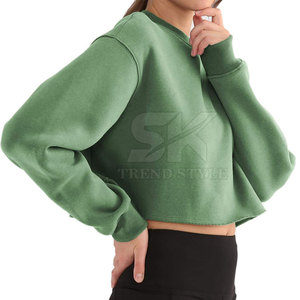 Ropa de Moda Personalizada, Sudaderas Cortas Lisas para Mujer, Diseño Personalizado, Mangas Largas, Sudaderas Cortas Lisas para Mujer - Product Image 2