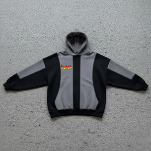 เสื้อฮู้ดผู้หญิงสไตล์สตรีทแวร์ผ้าฝ้าย 100% แบบ OEM/ODM ผลิตตามสั่ง ตัดเย็บแผ่นผ้าต่างสี ตัดต่อสี พร้อมสกรีนโลโก้ตามแบบ ฮิปฮอป - Product Image 1