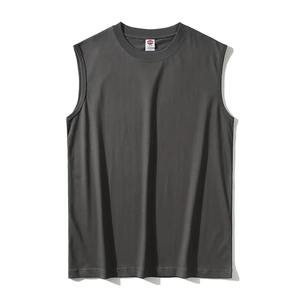 Summer <b>Mens</b> Cotton <b>Vest</b> Solid Color <b>White</b> Black Various absorbing Breathable Sports Sleeveless T-Shirts - Product Image 4