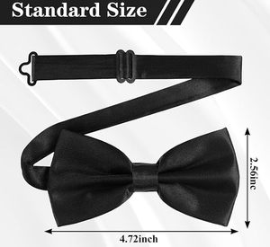 Nylon Silk Plain Black Bow <b>Ties</b> <b>Wedding</b> And Parties Formal Satin Office <b>Men</b> Business Bowties Breathable Marriage Cravats Bowtie - Product Image 2