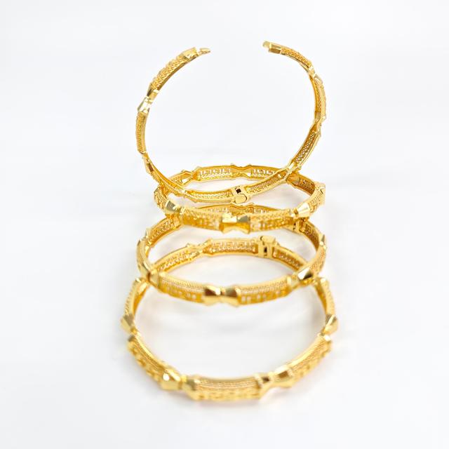 Women's Indian Style Gold Bangles with Zircon Wholesale Fashionable Jewelry
